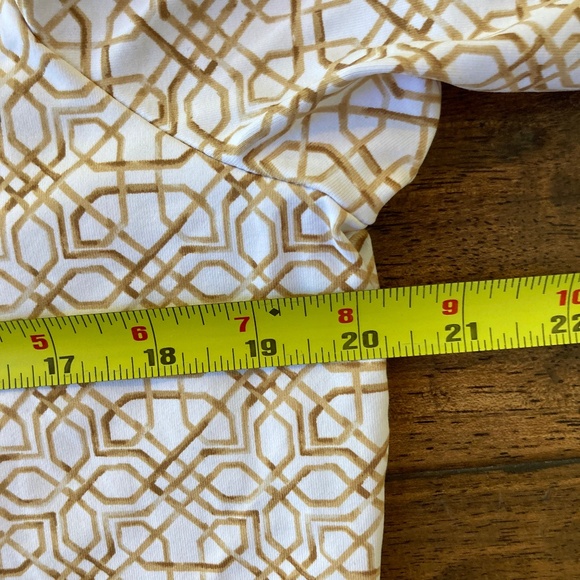 J. McLaughlin Women’s XL Shift Dress Tan Catalina Cloth Geometric Beige - Picture 9 of 10